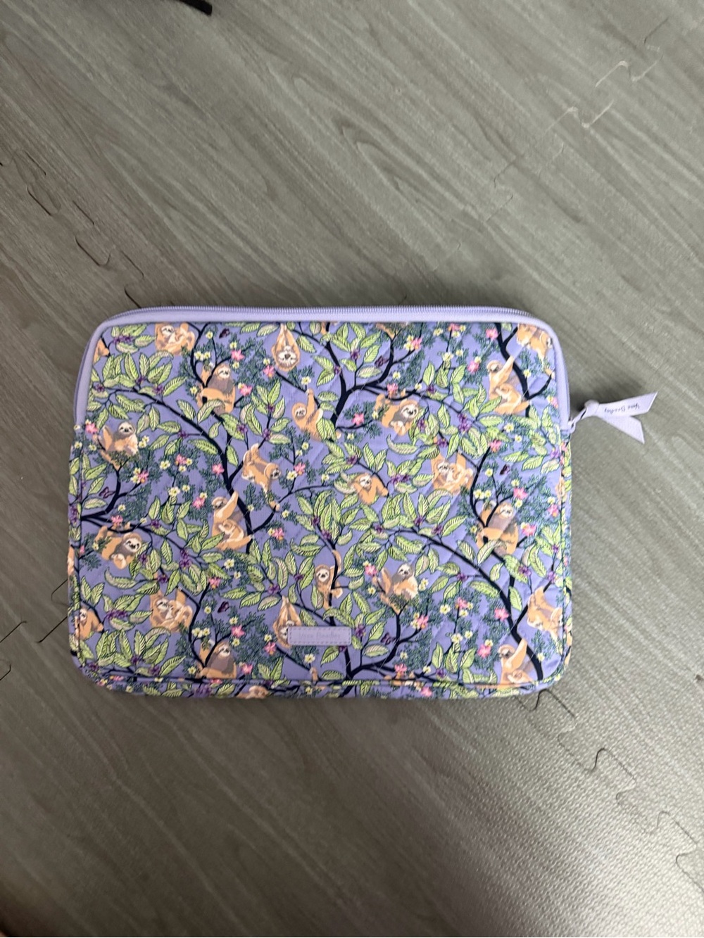 Vera Bradley Lavender Sloth Hanging Around Laptop Sleeve